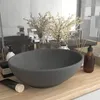 Image de Vidaxl Lavabo Ovale De Luxe Gris FoncÃ© Mat 40x33 Cm CÃ©ramique