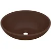 Image de Vidaxl Lavabo Ovale De Luxe Marron FoncÃ© Mat 40x33 Cm CÃ©ramique