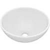Image de vidaXL vidaXL Lavabo rond de salle de bain Blanc mat 32,5x14 cm Céramique