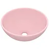 Image de vidaXL vidaXL Lavabo rond de salle de bain Rose mat 32,5x14 cm Céramique