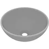 Image de vidaXL vidaXL Lavabo rond de luxe de salle Gris clair mat 32,5x14cm Céramique