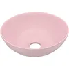 Image de vidaXL Vidaxl Lavabo De Salle De Bain Céramique Rose Mat Rond