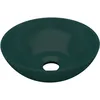 Image de vidaXL vidaXL Lavabo de salle de bain Céramique Vert foncé Rond