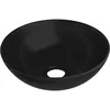 Image de vidaXL Lavabo Céramique Mat Noir Salle De Bain Rond Design Sans Débordement