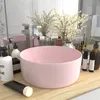 Image de vidaXL Lavabo rond de luxe Rose mat 40x15 cm Céramique