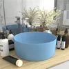 Image de vidaXL Lavabo rond de luxe Bleu clair mat 40x15 cm Céramique