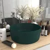 Image de vidaXL Lavabo rond de luxe Vert foncé mat 40x15 cm Céramique147014