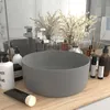 Image de vidaXL Lavabo rond de luxe Gris clair mat 40x15 cm Céramique147015
