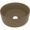 Image de vidaXL Vidaxl Lavabo Rond De Luxe Crème Mat 40x15 Cm Céramique