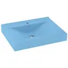 Image de vidaXL Vidaxl Lavabo Avec Trou De Robinet Bleu Clair Mat 60x46 Cm Céramique