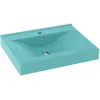 Image de vidaXL Vidaxl Lavabo Avec Trou De Robinet Vert Clair Mat 60x46 Cm Céramique