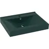 Image de vidaXL Vidaxl Lavabo Avec Trou De Robinet Vert Foncé Mat 60x46 Cm Céramique