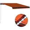 Image de vidaXL Auvent manuel rétractable avec LED 350x250 cm Orange et marron3055225