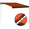 Image de Vidaxl Auvent Manuel RÃ©tractable Avec Led 350x250 Cm Orange Et Marron