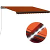 Image de vidaXL Vidaxl Auvent Manuel Rétractable Avec Led 450x300 Cm Orange Et Marron