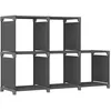 Image de vidaXL Étagère d'affichage 5 cubes Gris 103x30x72,5 cm Tissu322604