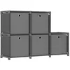 Image de vidaXL Étagère d'affichage 5 cubes et boîtes Gris 103x30x72,5 cm Tissu322605
