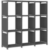 Image de vidaXL Étagère d'affichage 9 cubes Gris 103x30x107,5 cm Tissu322612