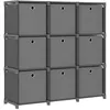 Image de vidaXL Étagère à 9 cubes avec boîtes Gris 103x30x107,5 cm Tissu322613
