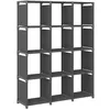 Image de vidaXL Étagère d'affichage 12 cubes Gris 103x30x141 cm Tissu322616