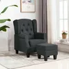 Image de vidaXL Vidaxl Fauteuil Avec Repose-Pied Gris Foncé Tissu