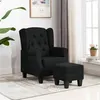 Image de vidaXL Fauteuil avec repose-pied Noir Tissu320153