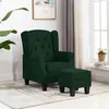 Image de vidaXL Fauteuil avec repose-pied Vert foncé Tissu320157
