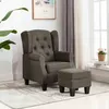 Image de vidaXL Fauteuil avec repose-pied Taupe Tissu