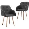 Image de vidaXL Chaises à manger lot de 2 gris foncé tissu322982