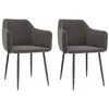 Image de vidaXL Chaises de salle à manger 2 pcs Gris foncé Velours