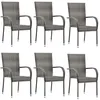 Image de vidaXL Chaises empilables d'extérieur lot de 6 Gris Résine tressée310088
