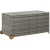 Image de vidaXL Vidaxl Boîte De Rangement De Jardin Gris Clair 120x65x61 Cm Rotin