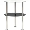 Image de vidaXL Vidaxl Table D'appoint 2 Niveaux Transparent Et Noir 38cm Verre Trempé