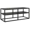 Image de vidaXL Meuble TV noir avec verre marbre noir 100x40x40 cm322858