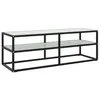 Image de vidaXL Meuble TV noir avec verre marbre blanc 120x40x40 cm322861