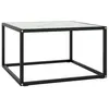 Image de vidaXL Table basse Noir avec verre marbre blanc 60x60x35 cm322873