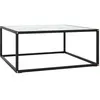 Image de vidaXL Table basse Noir avec verre marbre blanc 80x80x35 cm322877