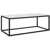 Image de vidaXL Table basse Noir avec verre marbre blanc 100x50x35 cm322881