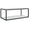 Image de vidaXL Table basse Blanc 100x50x35 cm Verre trempé322899
