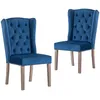 Image de vidaXL Vidaxl Chaises De Salle À Manger 2 Pcs Bleu Velours