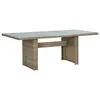 Image de vidaXL Table à manger Marron 200x100x74 cm Verre et résine tressée310142