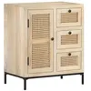 Image de vidaXL Buffet 60x35x70 cm Bois de manguier massif et canne naturelle