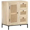 Image de Vidaxl Buffet 60x35x70 Cm Bois De Manguier Massif Et Canne Naturelle