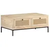 Image de vidaXL Table basse 90x50x37 cm Bois de manguier et canne naturelle
