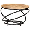 Image de vidaXL Table basse Noir 60x60x40 cm Bois massif de manguier brut