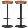 Image de vidaXL Tabourets de bar lot de 2 marron cuir véritable