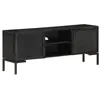 Image de vidaXL Meuble TV Noir 115x30x46 cm Bois massif de manguier