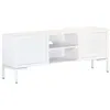 Image de vidaXL Meuble TV Blanc 115x30x46 cm Bois massif de manguier