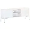Image de vidaXL Meuble TV Blanc 115x30x46 cm Bois massif de manguier