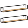 Image de vidaXL Étagères murales 2 pcs 120 cm Bois d'acacia massif